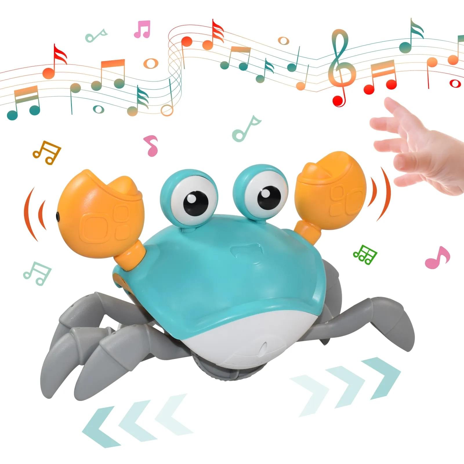 Crawling Crab Baby Toys With Music and Light Interactive Walking Sensory Toys Automatically Avoid Obstacles Function Musical T 1